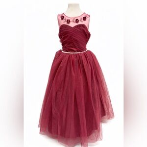 Gira burgundy tulle dress
